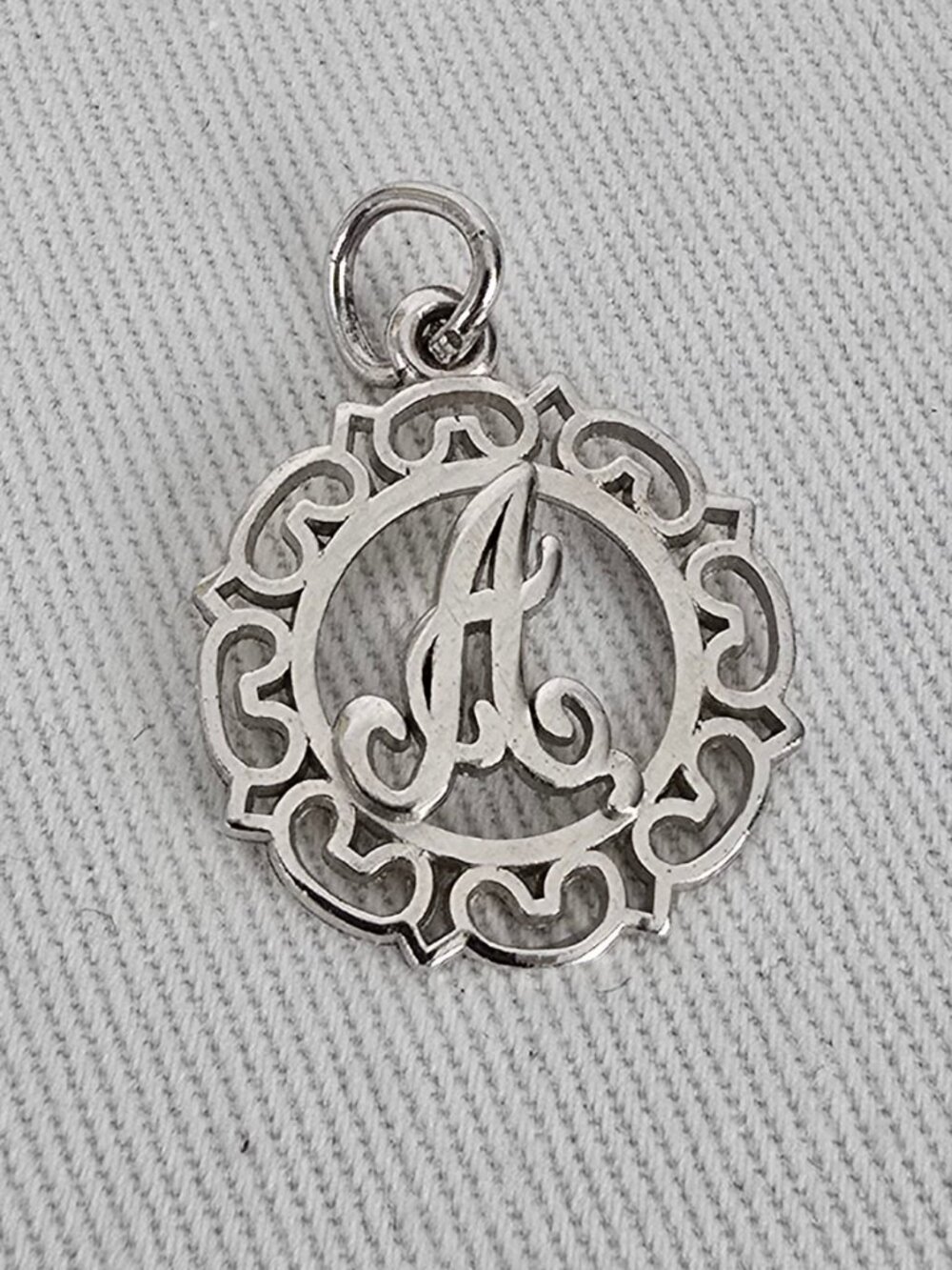 925 Sterling Silver Letter A Charm Monogram Pendant Bracelet Charm Initial